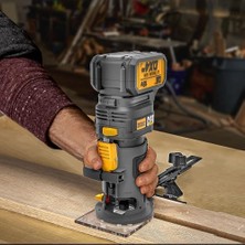Ecovibe DX82B 18VOLT Şarjlı Kömürsüz 6mm Devir Ayarlı Profesyonel Avuç Içi El Frezesi Formika Tıraşlama (Akü Dahil Değildir)