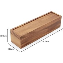 Ecovibe 5 Bölmeli, Büyük Çay Kutusu, Sert Ahşap, 38,7 x 9,5 x 10,2 Cm, L