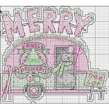 Ecovibe Tatil Kamyonu Süsleri Yeni Başlayanlar Için Sayılan Kanaviçe Seti, 14 Adet Plastik Tuval, 4 Parça