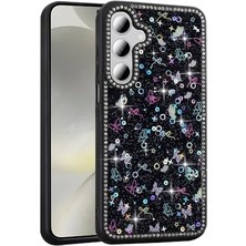 Ecovibe Galaxy S24 Fe ile Uyumlu Kılıf Siyah Azya Taşlı Kapak (Galaxy S24 Fe ile Uyumlu, Siyah)