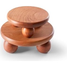 Ecovibe Halohope 2'li Set El Yapımı Ahşap Top Ayaklı Sunum Standı Tabağı Tahtası Kaliteli Dekoratif Sunumluk