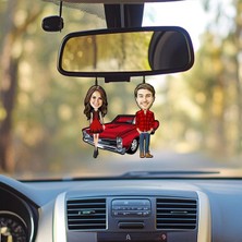 Kişiye Özel Fotoğraflı Karikatür Araba Dikiz Aynası Süsü