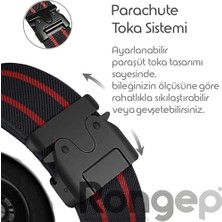 Ecovibe ile Uyumlu Metal Bağlantılı Parachute Loop 22MM Kordon Gt5/gt5 Pro/gt4/gt3/gt3 Pro/gt2/gt2 Pro 46MM Için Terleme Karşıtı Bileğe Göre Ayarlanabilen Elastik Kayış