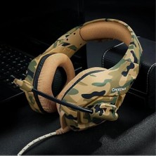 Ecovibe Gaming Profesyonel Oyuncu Kulaklığı Rgb 3.5mm, Kamuflaj Desenli Gamer Işıklı Kulaklık, K1B