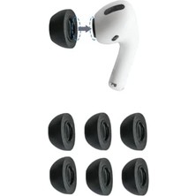 Bistopia Premium Köpük Kulak Geçişi, Airpods Pro Sürüm 2.0 ile Uyumlu, Küçük Boyut, 3 Çift, 44-50220-21, Siyah