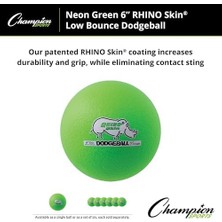 Ecovibe Sports Rhino Skin Dodball (Tek Kişilik Yatak, Neon Yeşil, 15,2 Cm)