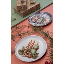 Ecovibe Porselen Festive 4 Parça 15 cm Tabak