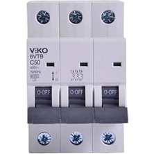 Bistopia 6VTB-3C50 Otomatik Sigorta 6ka C Tipi 3 Kutup 50A