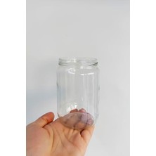 Ecovibe 720 ml Şeffaf Kavanoz 720 cc Konserve Metal Siyah Kapaklı Cam Kavanoz 6 Adet