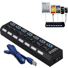 Bistopia A5258 7 Portlu USB 3.0 Hub Anahtarlı Çoklayıcı Çoğaltıcı Switch