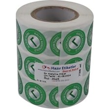 Bistopia Kalite Kontrolü Yapılmıştır Etiketi 25MM Çap 2500 Adet Yan Yana 3 Lü