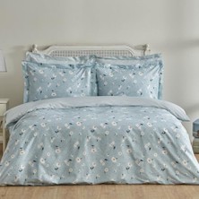 Ecovibe Daisy %100 Pamuk Çift Kişilik Nevresim Takımı Mint Mavi (Pp)