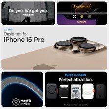 Ecovibe 16 Pro ile Uyumlu Ince Magsafe Kılıf Ultra Hybrid Sararma Karşıtı DURACLEAR™ Hava Kanalı TEKNOLOJISI™ Askeri Sınıf Koruma Magfit Zero One Natural Titanium Tasarım Kapak - ACS08137