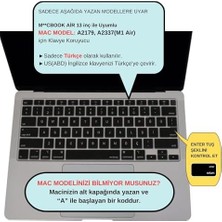 Ecovibe Klavye Koruyucu M1 Kılıf Silikon Film Us Ingilizce Amerikan-Return-Enter-Için Türkçe Q Baskı Air M1 13INÇ A2337,A2179 Id Uyumlu, Ultra Ince Yıkanabilir Siyah
