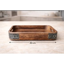 WoodBay Otantik Mango Ağacı Tepsi Seti 3’lü (30-35-40 Cm)El Yapımı Ahşap Tepsi,düğün,nişan,açılış,dekoratif