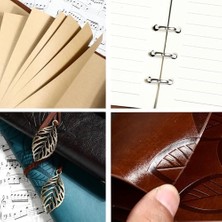 Daders Home Yaprak Motifli Pu Deri Defter – 80 Sayfa Çizgisiz Günlük, 14.5X10.5 Cm, Yaprak Şeklinde Metal Kapatmalı Retro Ajanda & Not Defteri, Seyahat Defteri, Travel Journal (Kiremit)