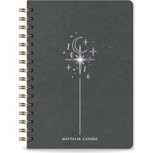 Bistopia 2026 Spiralli A5 Haftalık Ajanda – Kir ve Suya Dayanıklı Sert Kapak - Füme