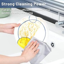 Daders Home Temizlik Bezi, 10 Adet Balık Pulu Desenli Mikrofiber Temizlik Bezi, Yeniden Kullanılabilir Dalga Desenli Bez Seti, Ayna, Cam ve Ekran Temizliği Için Ev Temizlik Bezi (30X30CM, Rastgele Renk)