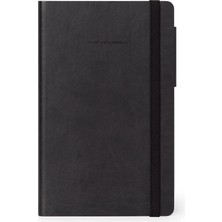 Bistopia - Beyaz Sayfalı Not Defteri, Fsc® Sertifikalı Kağıt, Fildişi Kağıdı, 90 G/m², 192 Sayfa, Yumuşak Kapak, Lastik Bantlı Kilit, 13 x 21 Cm, Renk Siyah