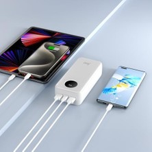 Daders Home Juo 30000MAH 22.5W Dijital LED Ekranlı Taşınabilir Hızlı Şarj Cihazı Powerbank Beyaz