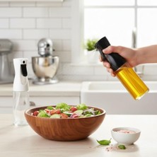 Daders Home 1 Adet Cam Sprey Yağlık, 225 ml Yağ ve Sirke Püskürtücü, Büyük Boy, Çok Amaçlı Mutfak Gereci, Airfryer Için Ideal (Siyah & Beyaz) (Siyah)