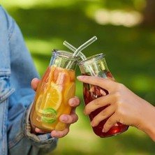 Daders Home Cam Pipet Set Bükülebilir, Temizleme Fırçalı Çevre Dostu, Tekrar Kullanılabilir, Dayanıklı Cam Smoothie, Kahve ve Soğuk Içecekler Için Ideal (2)