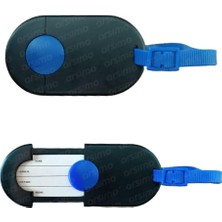 Bistopia Çok Amaçlı Isimlikli Bavul Valiz Etiketi, 10 cm x 5.5 Cm, Siyah-Mavi