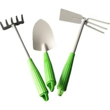 Bistopia Kupa 3'lü Bahçe Seti Tırmık Çapa Kürek Mini Bahçe Seti