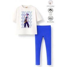 Belya Kids Wear Kız Çocuk Tam Kalıp Üst Oversize Alt Taytlı Zoey TASARIM16 Alt Üst Takım