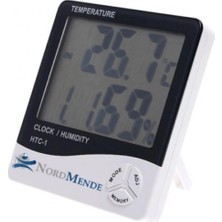 İlk El Grup Dijital Termometre Nem Ölçer Saat Alarm Özellikli LCD Ekran Iç Mekan Sıcaklık Göstergesi