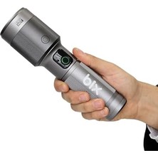 Daders Home Bix Flashlight BX5101FL 60W Led, Max. 2300 Lümen Parlaklık ve 850 Metreye Kadar Uzun Menzilli, Şarj Edilebilir, LED Güç Göstergeli ve Çok Modlu Kamp Acil Durum Için Kompakt El Feneri