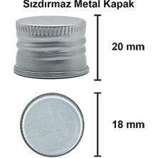 Daders Home 100 ml Şeffaf Piramit Sosluk 100 cc Kapaklı Kavisli Cam Şişe 6 Adet (Gümüş (Metal))