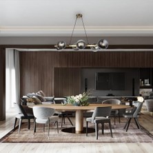 Daders Home Canoest 6'lı Sıralı Koyu Altın Avize 6XE27