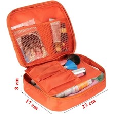 Daders Home Ecoform Su Geçirmez Organizer Seyahat Kozmetik Makyaj Çantası Turuncu