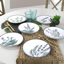 Bistopia Çiçek Bahçesi Pasta Tabağı 20 cm 6 Adet - 18938-39-40-41-42-43