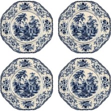 Daders Home Art Florantine 27CM 4lu Tabak Seti Mavi