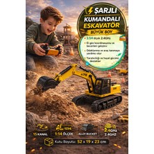 Toyfest Şarjlı Uzaktan Kumandalı Ekskavatör Kepçe 2.4ghz Işıklı Sesli Oyuncak Iş Makinesi