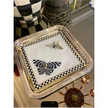 Daders Home Evi Kelebek Desenli Nakışlı Kokteyl Sunum Peçetesi