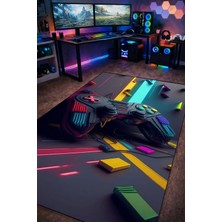 Gxeart Renkli 3D Gamepad Tasarım Yıkanabilir Kaymaz Taban Halı