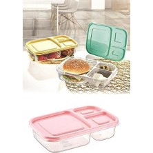 Daders Home -3 Bölmeli Sefer Tası Pratik Kolay Gıda Diyet Saklama Erzak Kabı