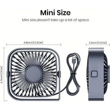 Bistopia Her Yerde Serin ve Rahat Kalın: 3 Hız ve 360 ° Sessiz Çalışma ile Taşınabilir USB Masa Fanı