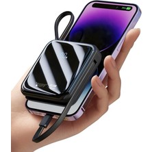 Daders Home BP14 10000 Mah Dijital Ekranlı Dahili Kablolu Powerbank