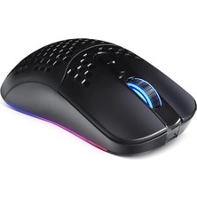Daders Home Kablosuz Petek Tasarım Şarjlı Gaming Mouse – Rgb Aydınlatmalı 3200 Dpı Ultra Hafif Siyah