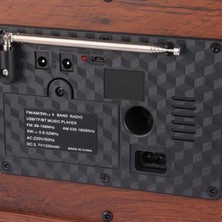 Daders Home Büyük Boy Retro Radyo Taşınabilir Bluetooth Speaker ve Hoparlör Klasik Antika Tarzı Iç ve Dış Mekan Multiband USB Girişli Dekoratif Klasik Radyo 30,5X18X11,5 cm 3299BT (Koyu Kahverengi)