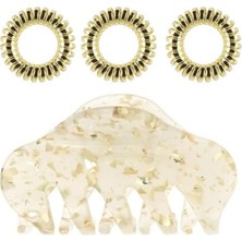Daders Home - Set S Apres Ski Golden Glamour -3 Spiral + 1 Klipsli Saç Tokası