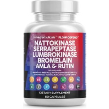 Clean Nutraceuticals Nattokinase, Serrapeptase, 60 Capsul,lumbrokinase, Enzyme With Bromelain Papain Papaya Enzymes Rutin Extract Amla Magnezium Vitamin B6 & Vıt C.