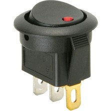 Daders Home 10 Adet Aç-Kapa (On-Off) Elektrik Düğmesi 250V 8 A Yuvarlak Siyah Kırmızı Ledli Anahtar SR-06NR