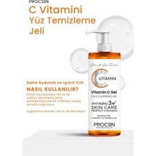 Daders Home Procsın C Vitamini Yüz Temizleme Jeli, Aydınlatıcı & Arındırıcı, Cilt Canlandırıcı & Nemlendirici, Günlük Derinlemesine Temizlik, 150 ml