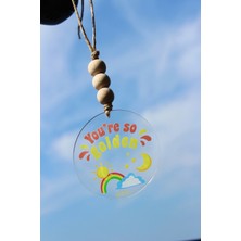 Altın Güneş Tasarımlı Araba Dikiz Aynası Süsü, Şık Otomobil Aksesuarı