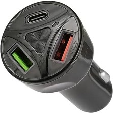 Daders Home BN72 55W Araç Içi Çakmaklık Hızlı Şarj Aleti Pd Charger 2 USB 1 Type-C Çıkış